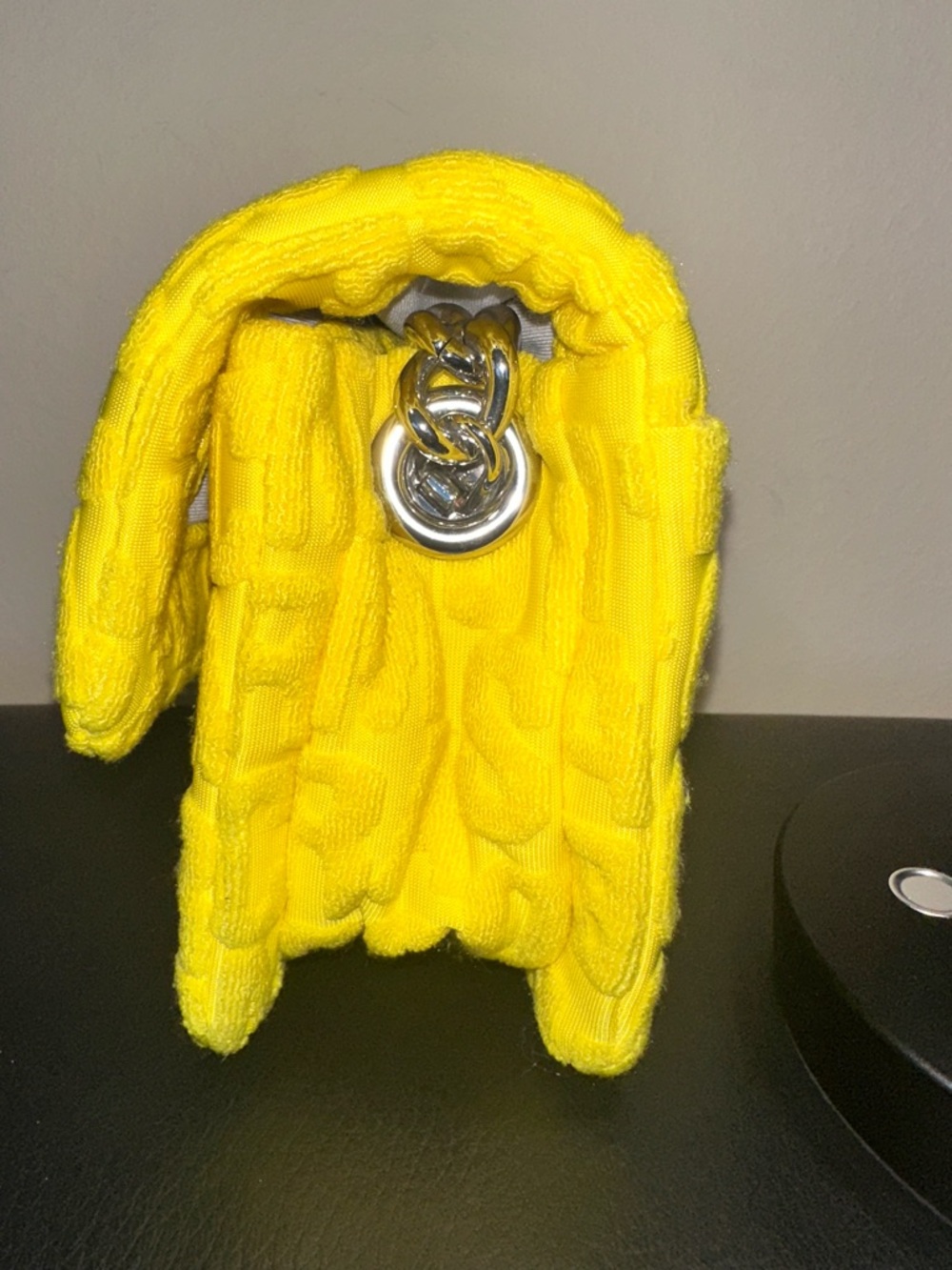 Marc Jacobs Puffy Monogram Chain Shoulder Bag Bright Yellow Jacquard | Like New - Picture 6 of 13